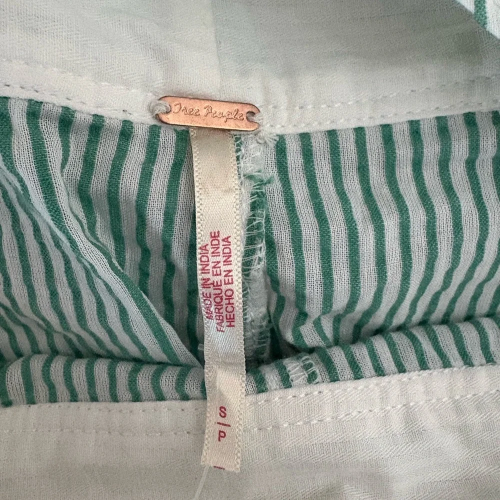 Free People Intown Mint Striped Jumpsuit Size Small NWT‎